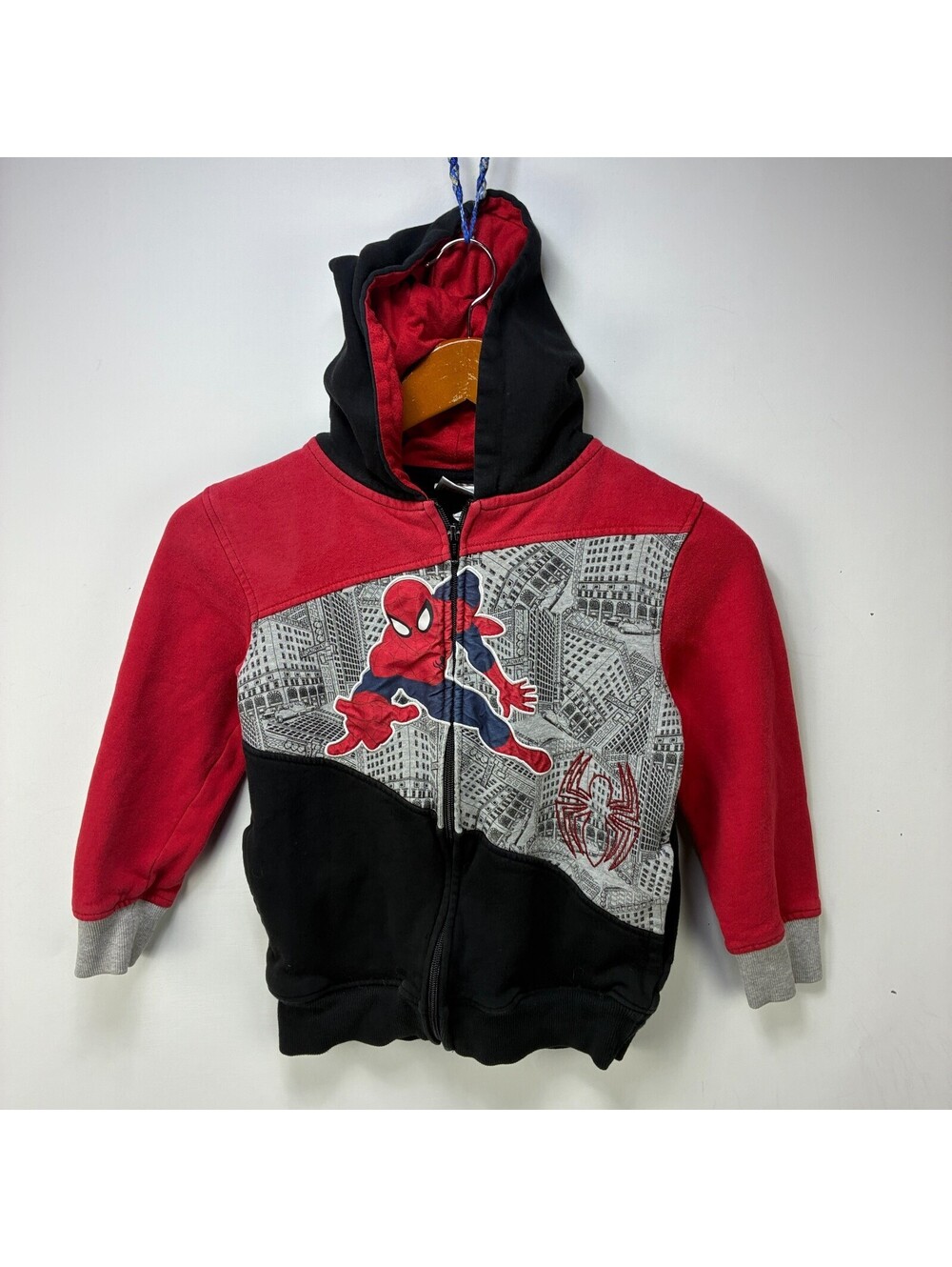 Vintage Marvel Spider-Man Kids Zip Hoodie Youth M